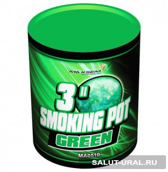 Цветной дым  SMOKING POT GREEN зеленый (60 сек) - Интернет-магазин пиротехники: салюты, фейерверки