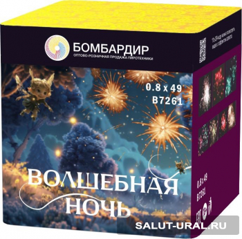 Батарея салюта Волшебная ночь  (49 залпов)  - Интернет-магазин пиротехники: салюты, фейерверки